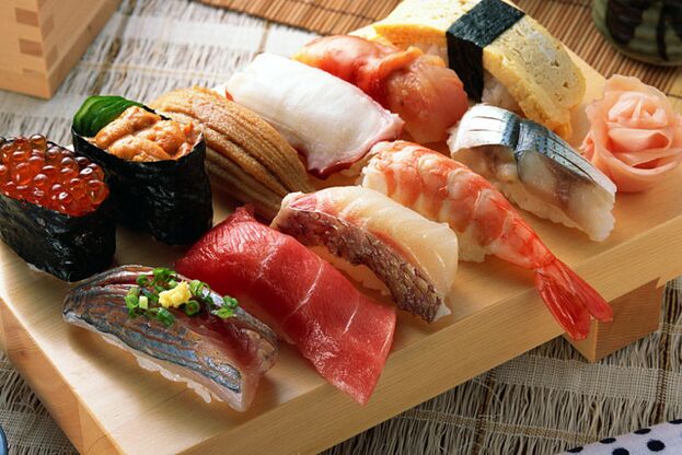 yapon dietasi uchun sushi